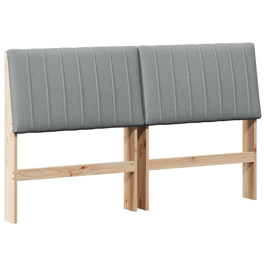 Tête de lit capitonnée Gris clair 160 cm Pin massif - 2