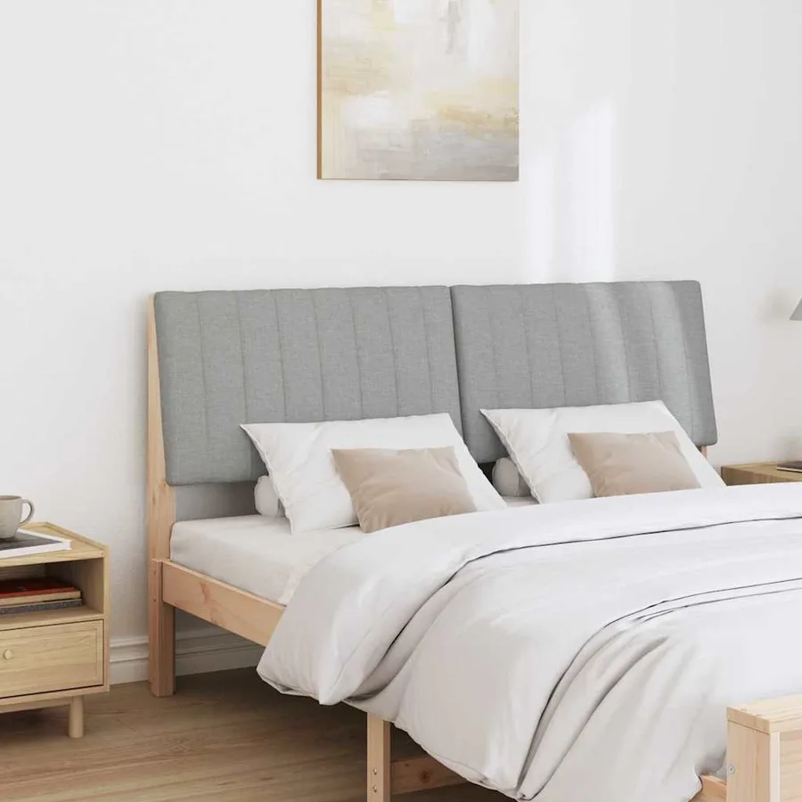 Tête de lit capitonnée Gris clair 160 cm Pin massif - 3