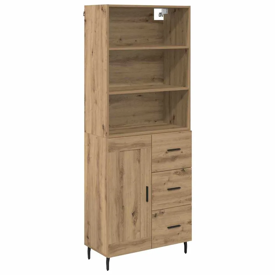 Haut Armoire 2 pcs Chêne artisanal 69,5 x 32,5 x 180 cm - 2