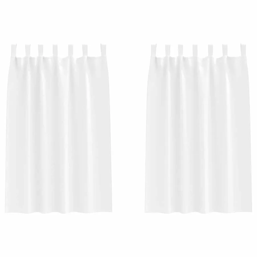 Rideaux occultants avec anneaux 2 pcs Blanc pur 175 x 140 cm - 2