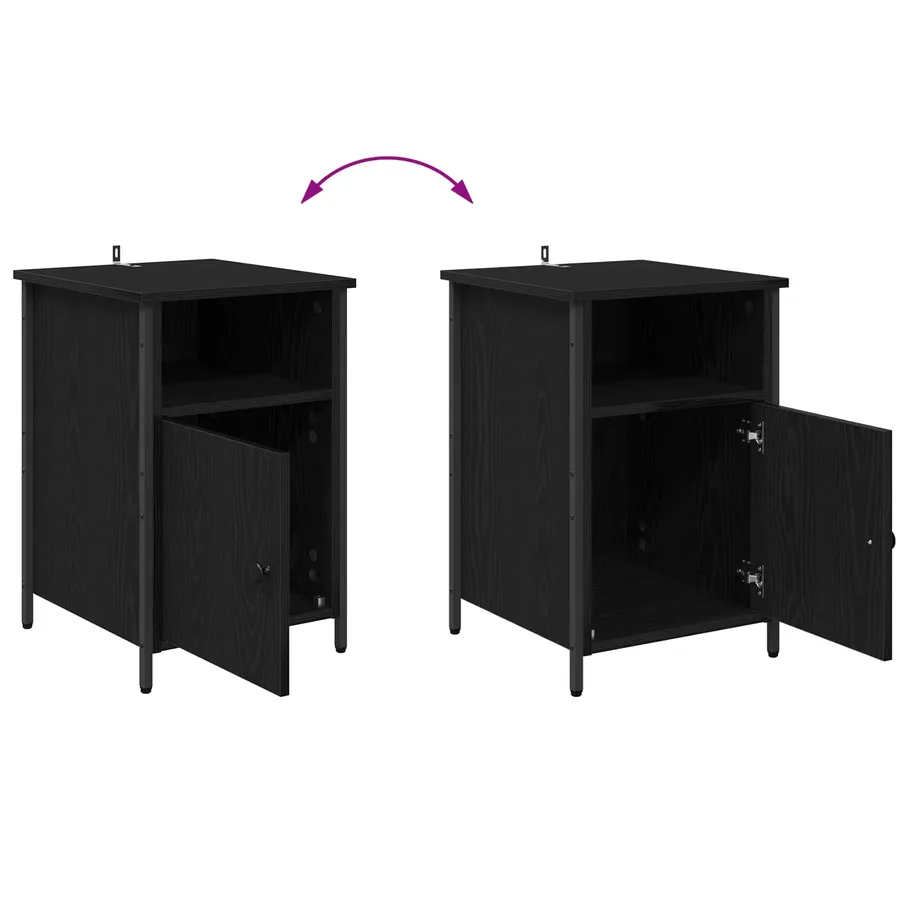 Cabinet de chevet Chêne noir 40 x 42 x 60 cm Bois d'ingénierie - 12