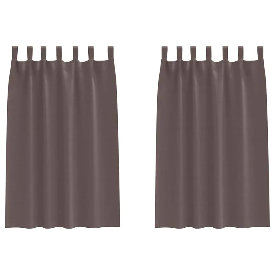 Rideaux occultants avec anneaux 2 pcs Marron foncé 175 x 140 cm - 2