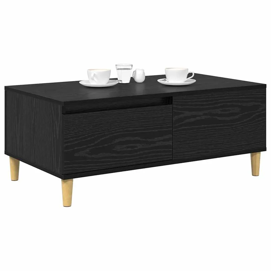 Table basse Chêne noir 90 x 50 x 26,5 cm Bois d'ingénierie - 3