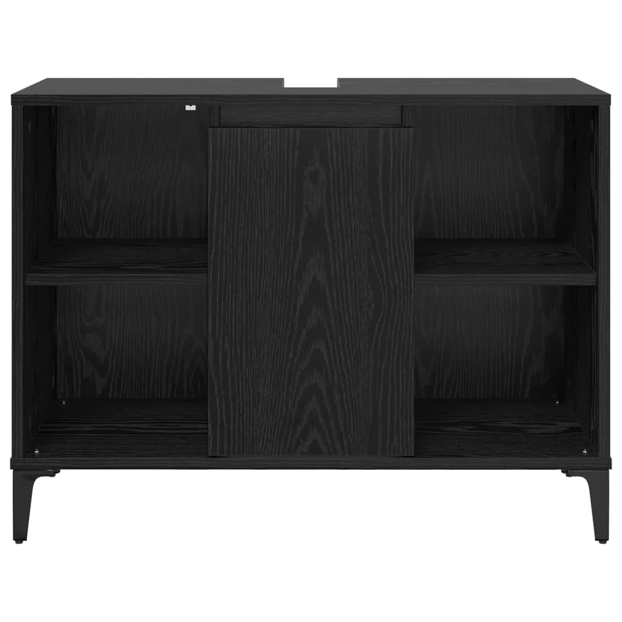 Armoire d'évier avec étagère Chêne noir 80 x 33 x 60 cm - 6