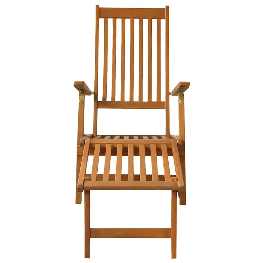 Chaise de terrasse avec repose-pied Bois d'acacia solide - 3