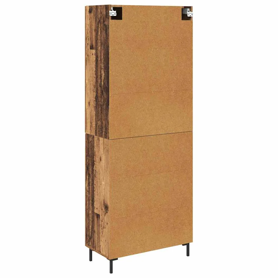 Haut Armoire 2 pcs Bois Ancien Bois d'ingénierie - 8