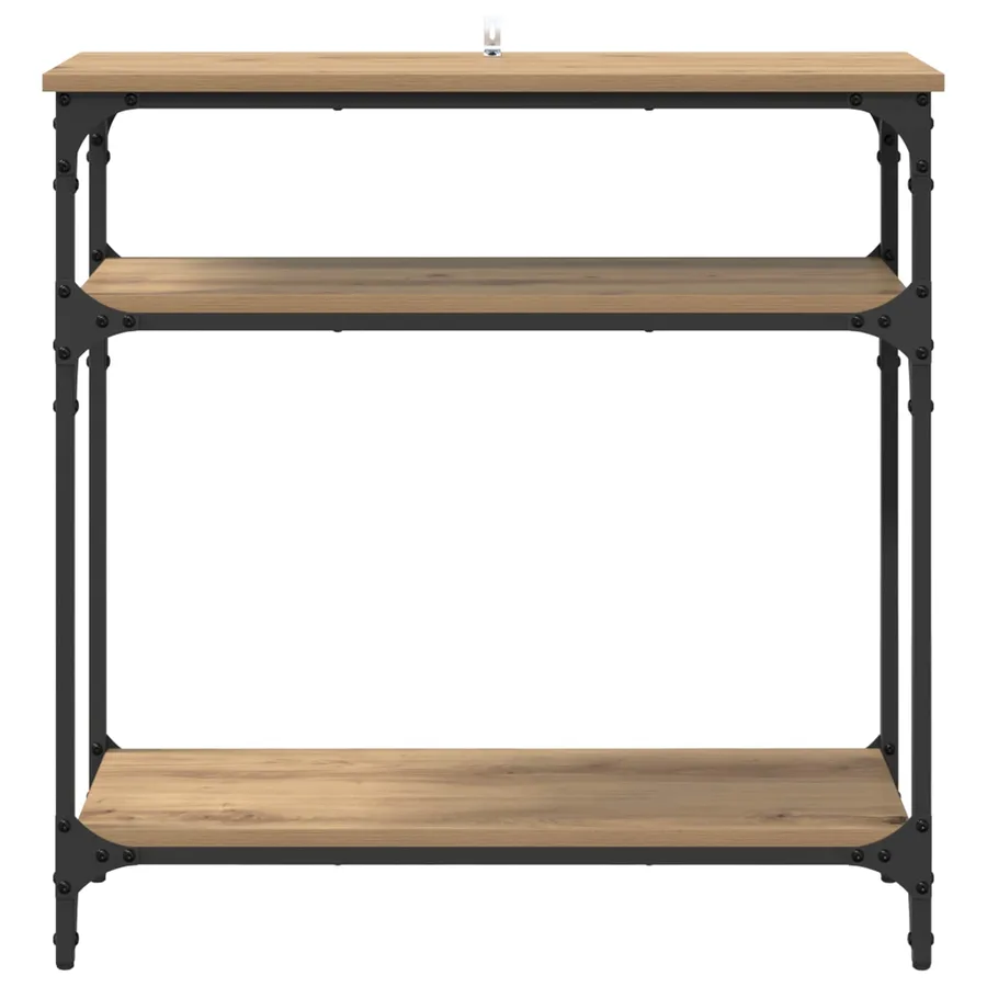 Table console Chêne artisanal 75 x 29 x 75 cm Bois d'ingénierie - 5