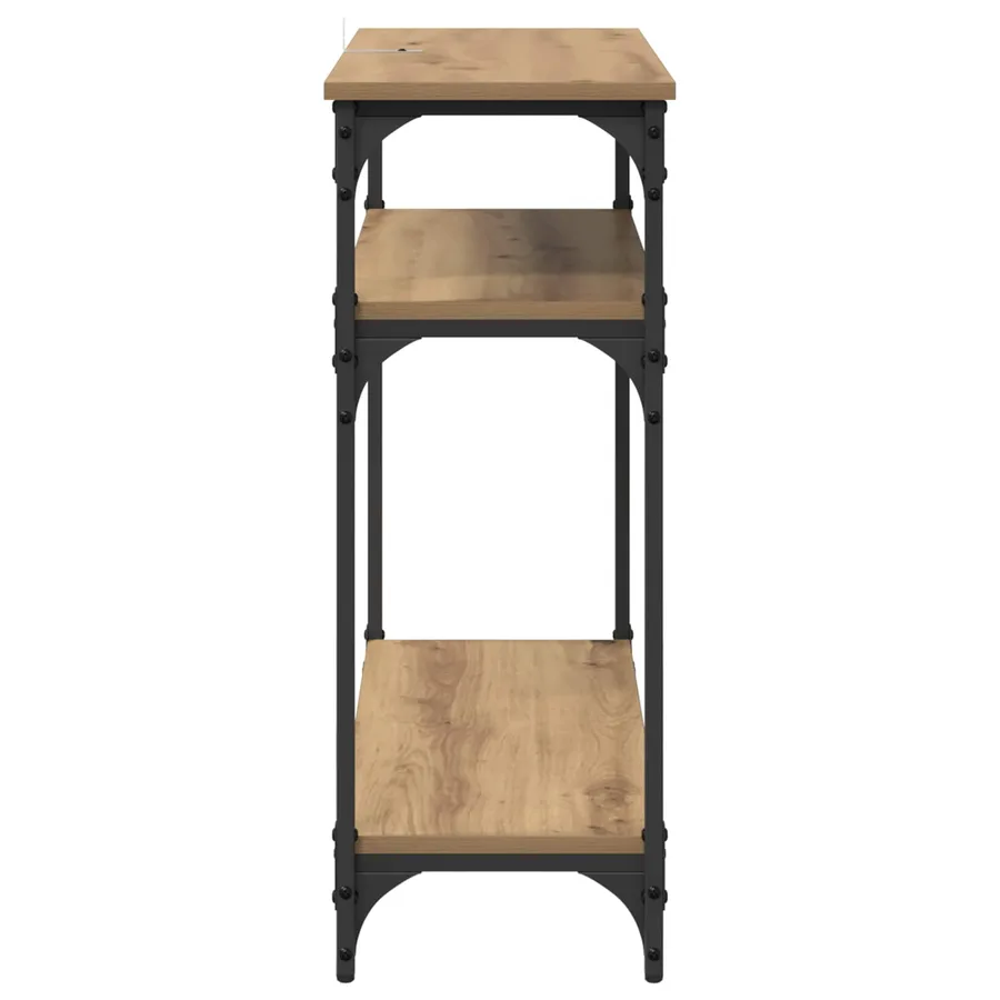 Table console Chêne artisanal 75 x 29 x 75 cm Bois d'ingénierie - 6