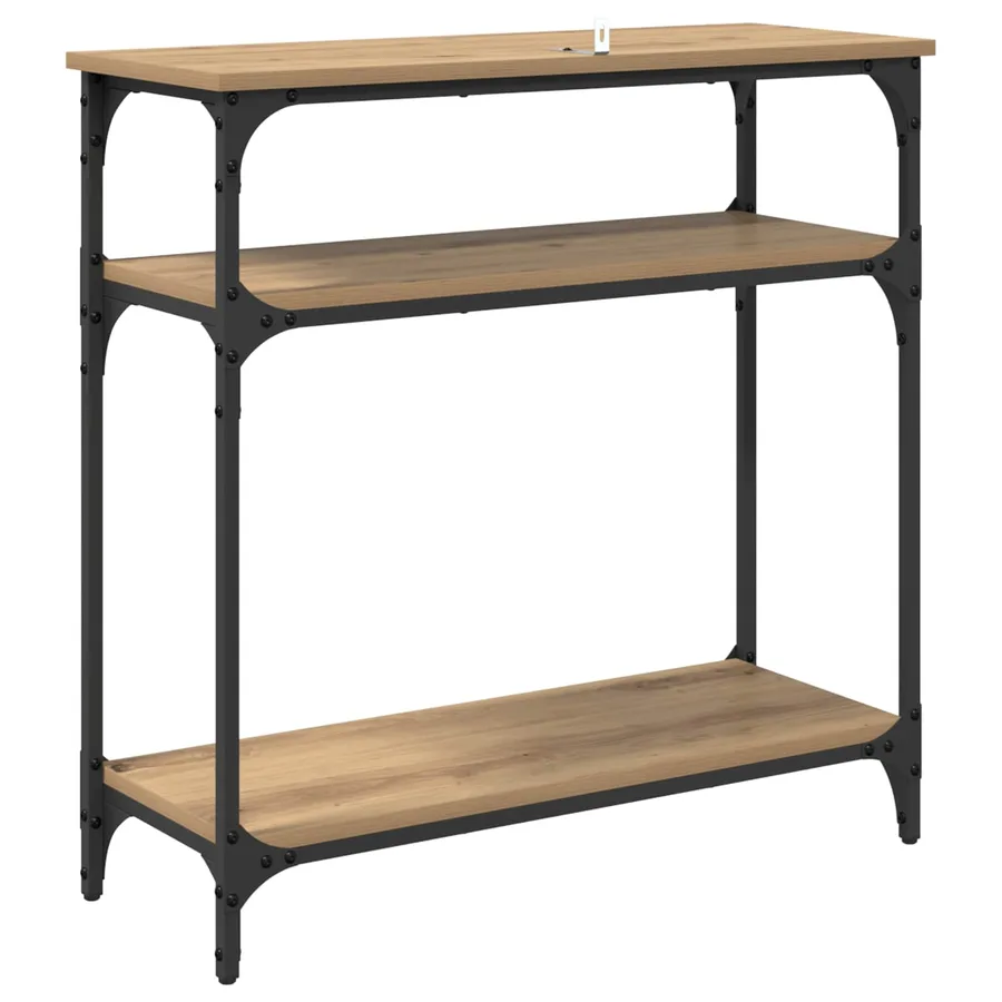 Table console Chêne artisanal 75 x 29 x 75 cm Bois d'ingénierie - 7