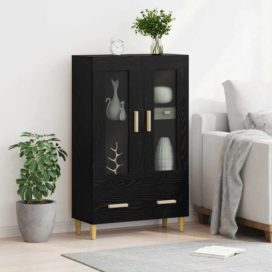 Haut Armoire Chêne noir 70 x 31 x 115 cm Bois d'ingénierie - 4
