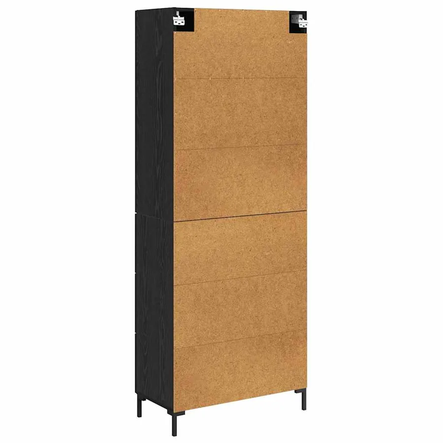 Haut Armoire avec tiroir 2 pcs Chêne noir Bois d'ingénierie - 8