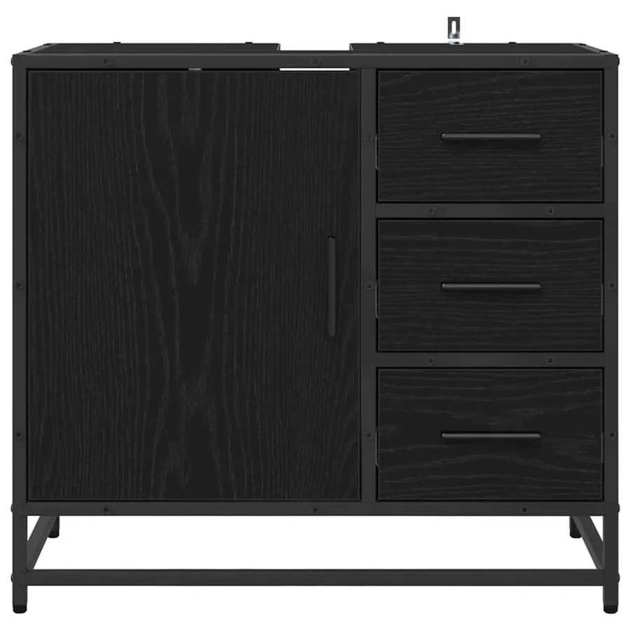 Cabinet de salle de bain avec tiroir Chêne noir 65 x 33 x 60 cm - 6