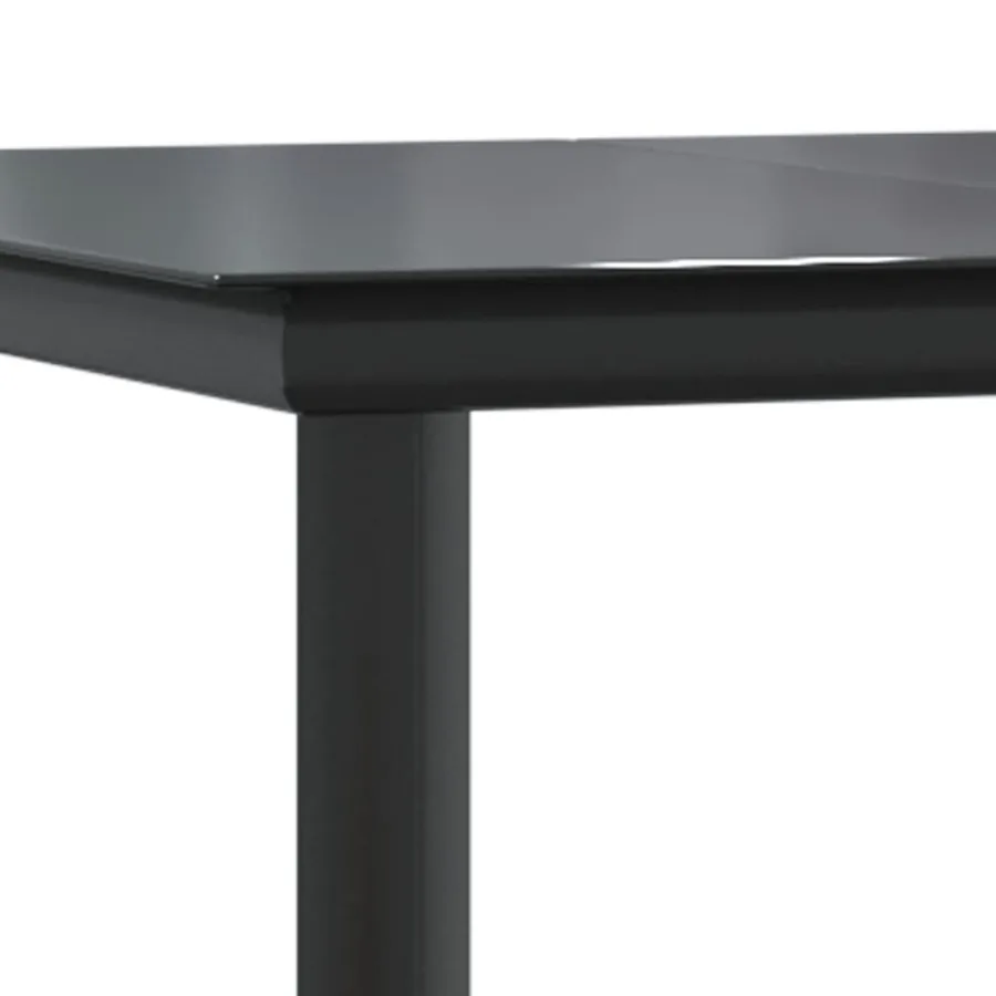 Ensemble à manger de jardin 9pcs et coussins noir et gris - 10
