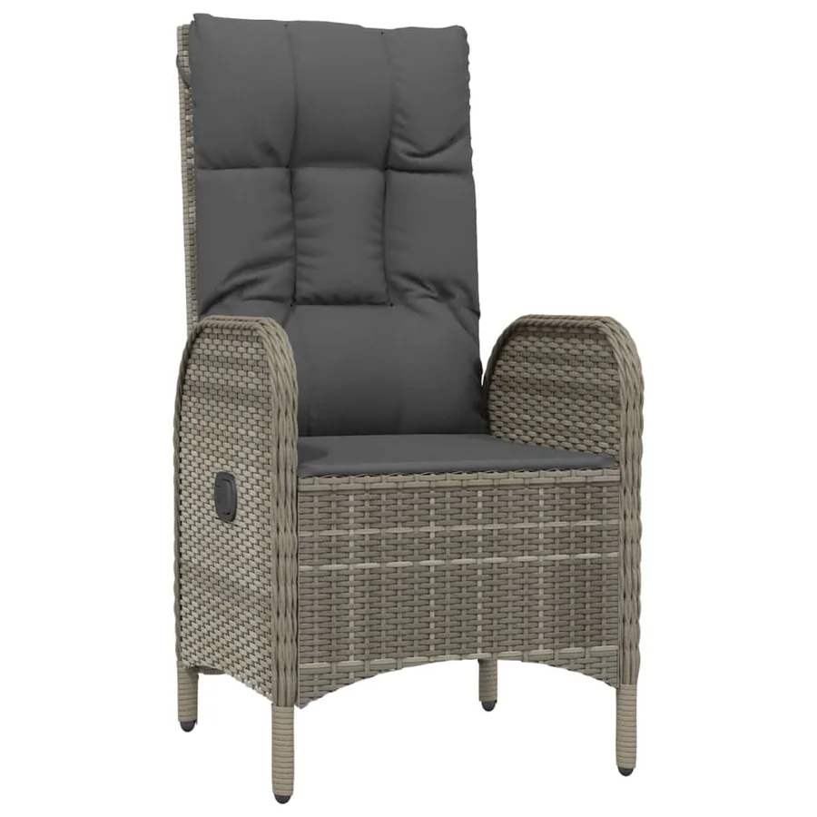 Ensemble à manger de jardin 9pcs et coussins noir et gris - 7