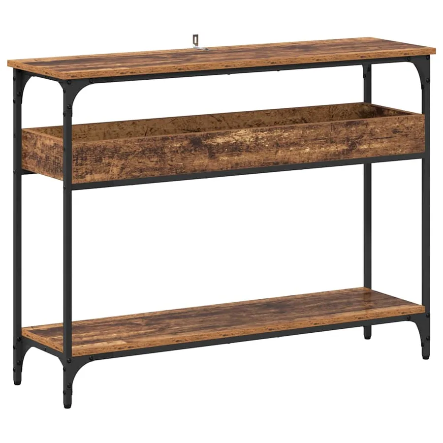 Table console Bois ancien 100 x 29 x 75 cm Bois d'ingénierie - 2