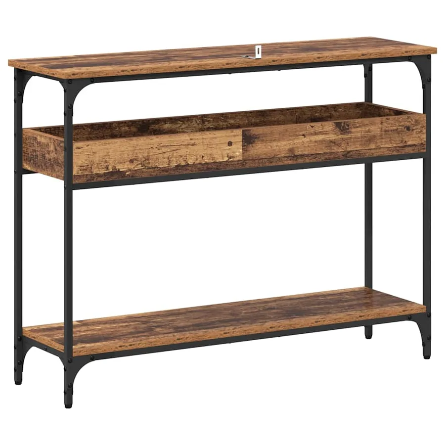 Table console Bois ancien 100 x 29 x 75 cm Bois d'ingénierie - 7