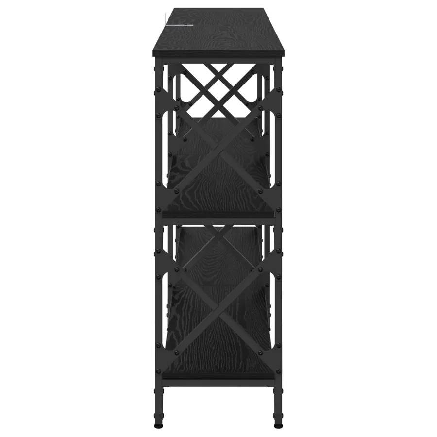 Table console Chêne noir 156 x 28 x 80,5 cm Bois d'ingénierie - 6