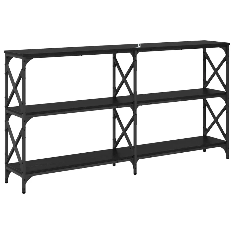 Table console Chêne noir 156 x 28 x 80,5 cm Bois d'ingénierie - 7