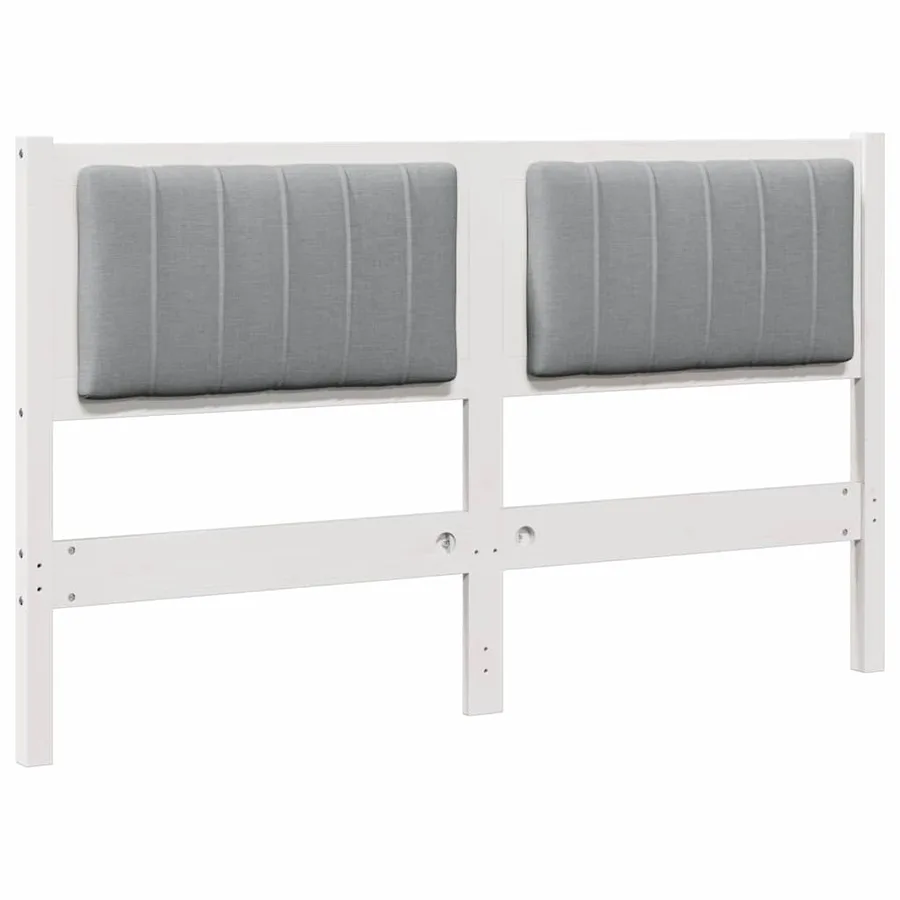 Tête de lit capitonnée avec tête de lit Blanc 140 cm Pin massif - 2