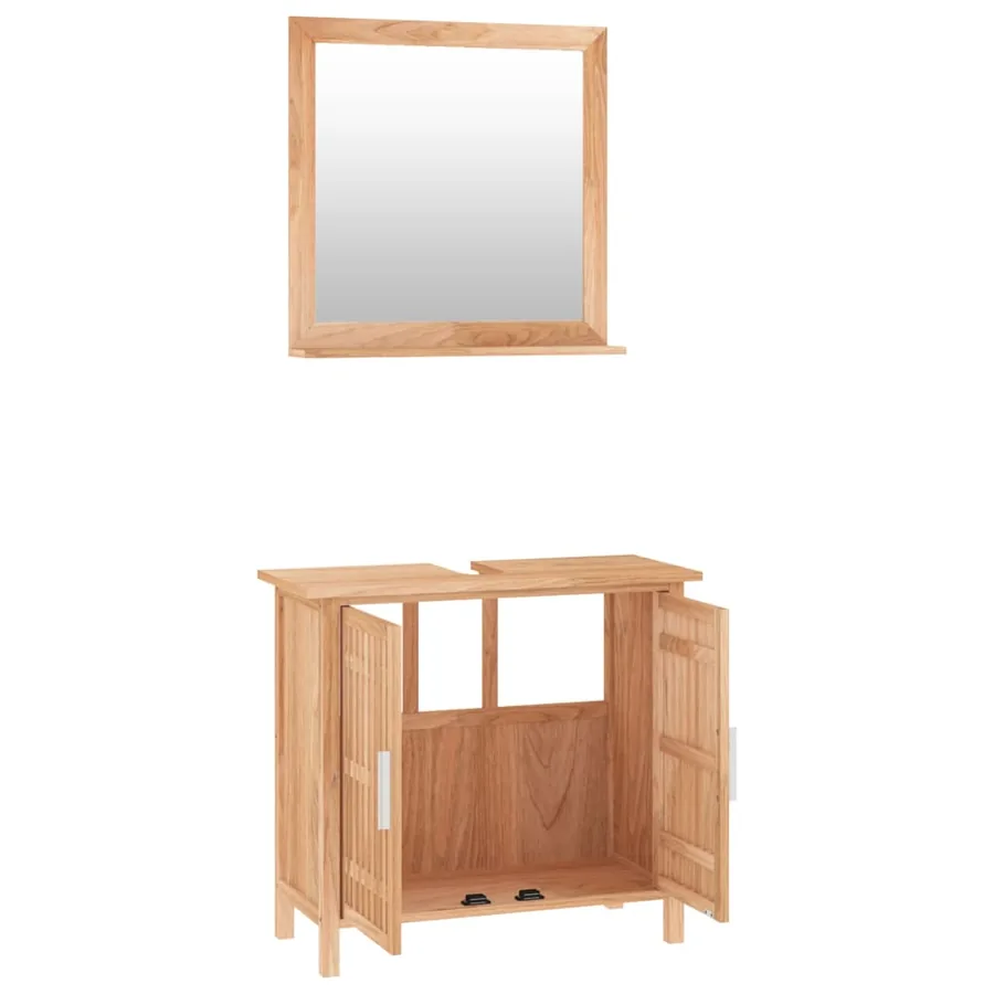 Ensemble de meubles de salle de bain 2 pcs Bois massif de noyer - 3