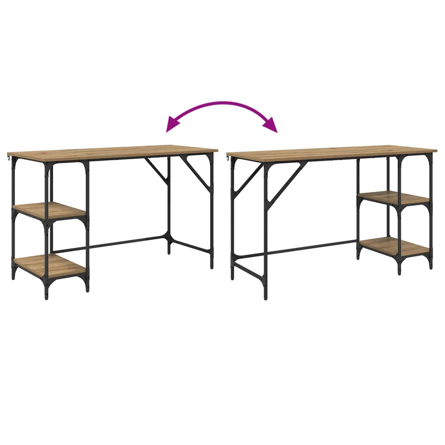 Bureau Chêne artisanal 120 x 50 x 75 cm Bois d'ingénierie - 9