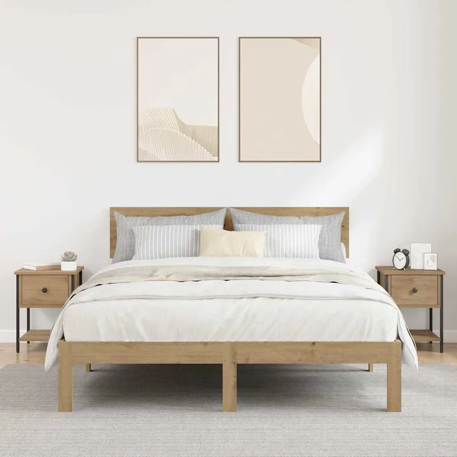 Table de chevet 2 pc Chêne artisanal 34 x 35,5 x 45 cm - 4