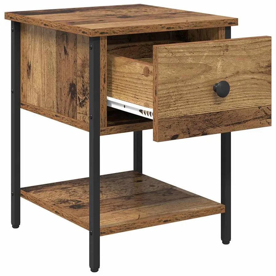Table de chevet avec tiroir 2 pcs Bois ancien 34 x 35,5 x 45 cm - 5