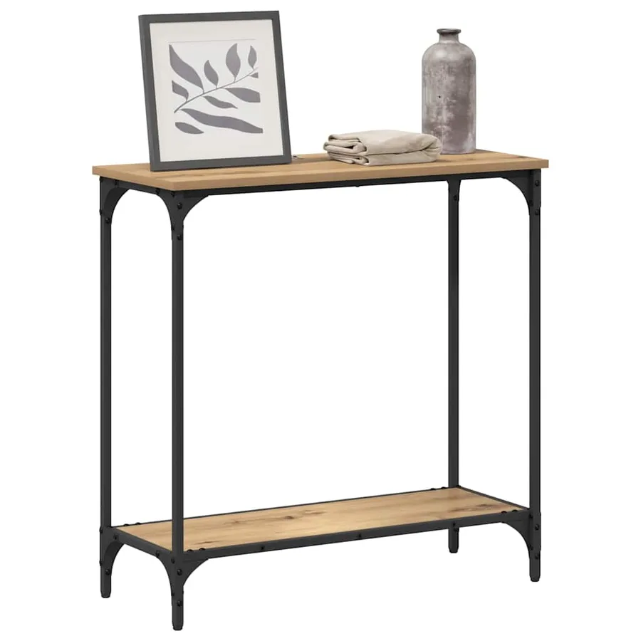 Table console chêne artisanal 75 x 30.5 x 75 cm - 3