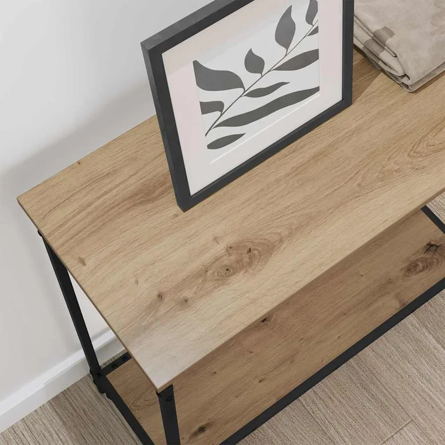 Table console chêne artisanal 75 x 30.5 x 75 cm - 4