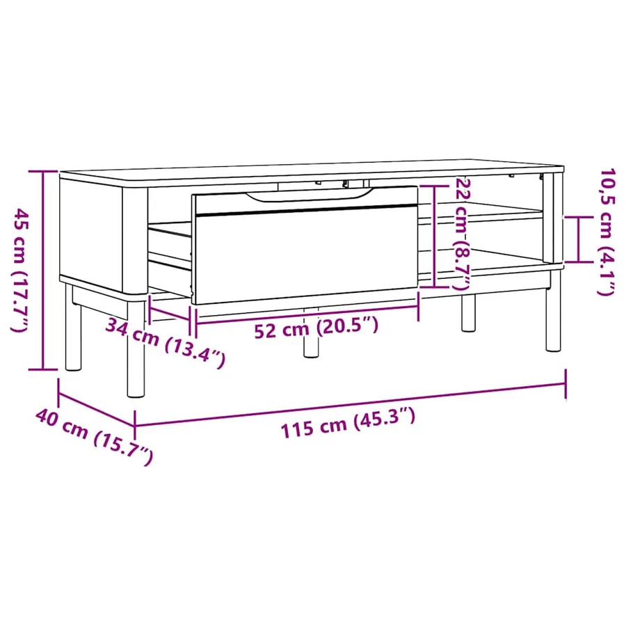 Banc de couloir avec tiroir FLORO Cire marron 115 x 40 x 45 cm - 12