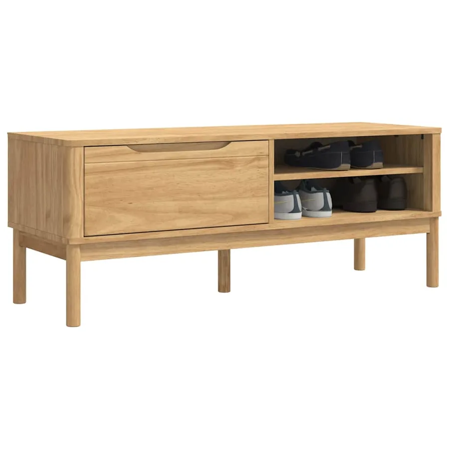 Banc de couloir avec tiroir FLORO Cire marron 115 x 40 x 45 cm - 3