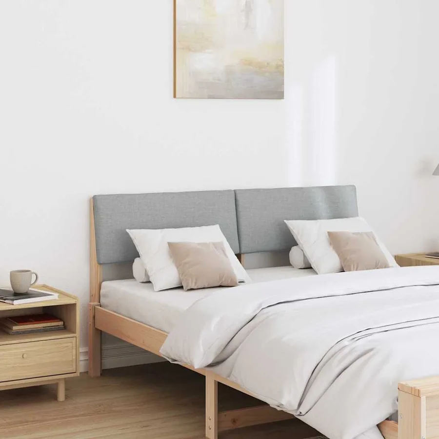 Tête de lit capitonnée Gris clair 135 cm Pin massif - 3