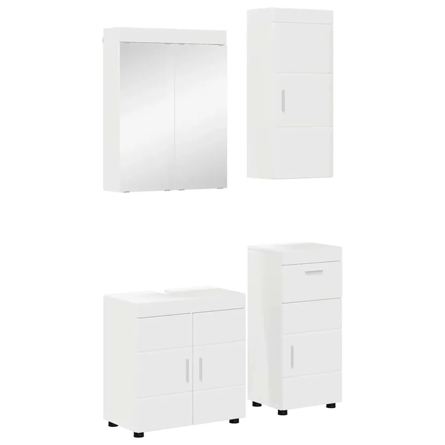 Ensemble de mobilier de salle de bain TULUM 4 pcs Blanc