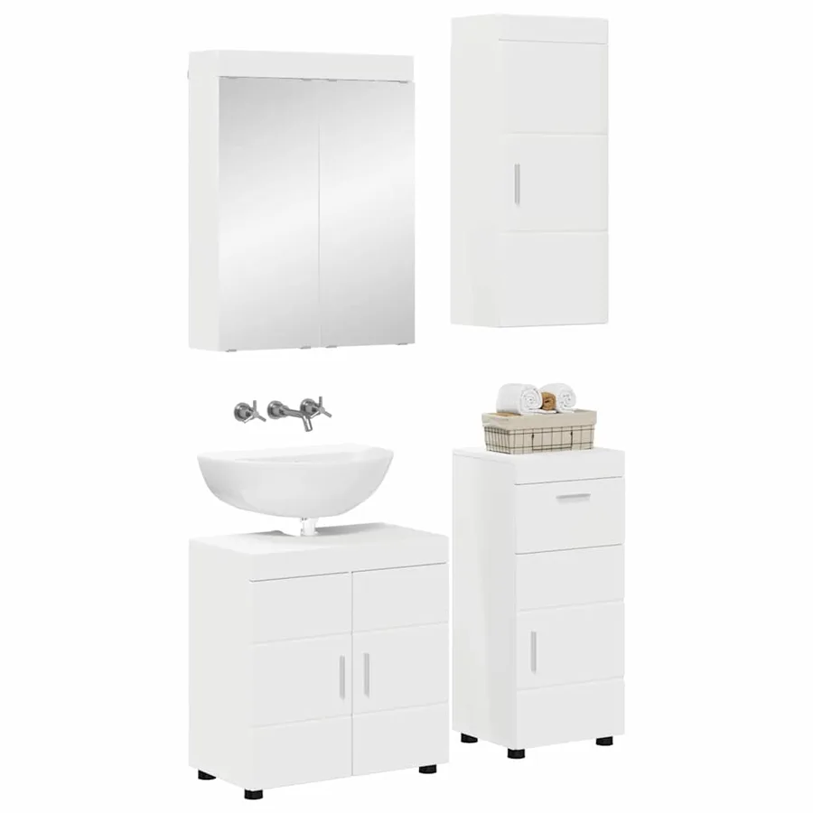 Ensemble de mobilier de salle de bain TULUM 4 pcs Blanc - 2