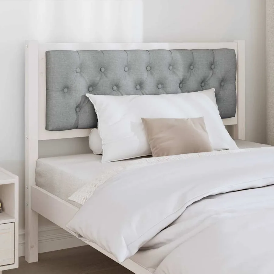 Tête de lit Autre Blanc et gris clair 100 cm Bois massif en pin - 3