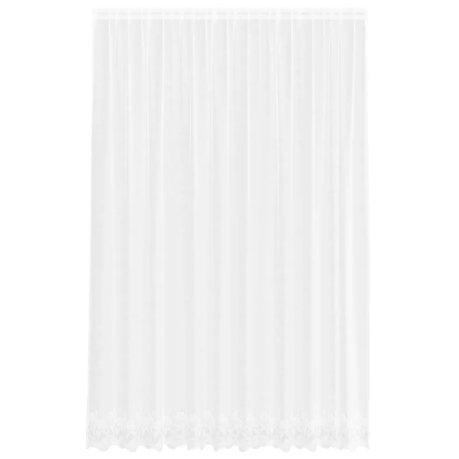 Rideau en Dentelle Floral Blanc 280 x 300 cm Polyester - 2