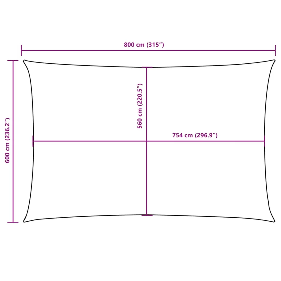 Voile de parasol tissu oxford rectangulaire 6x8 m anthracite - 10