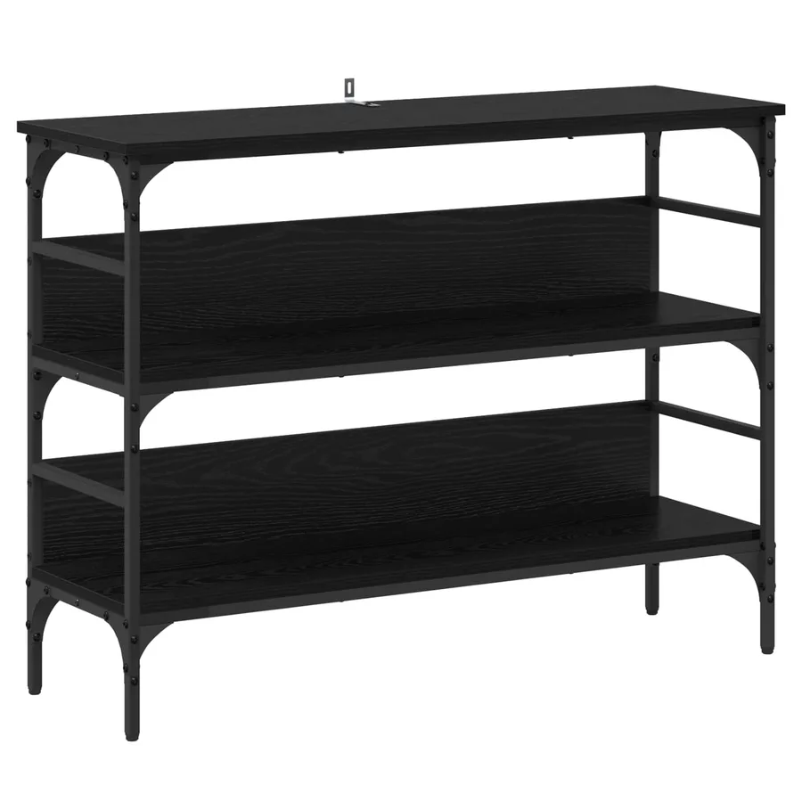 Table console Chêne noir 100 x 32 x 75 cm Bois d'ingénierie - 2