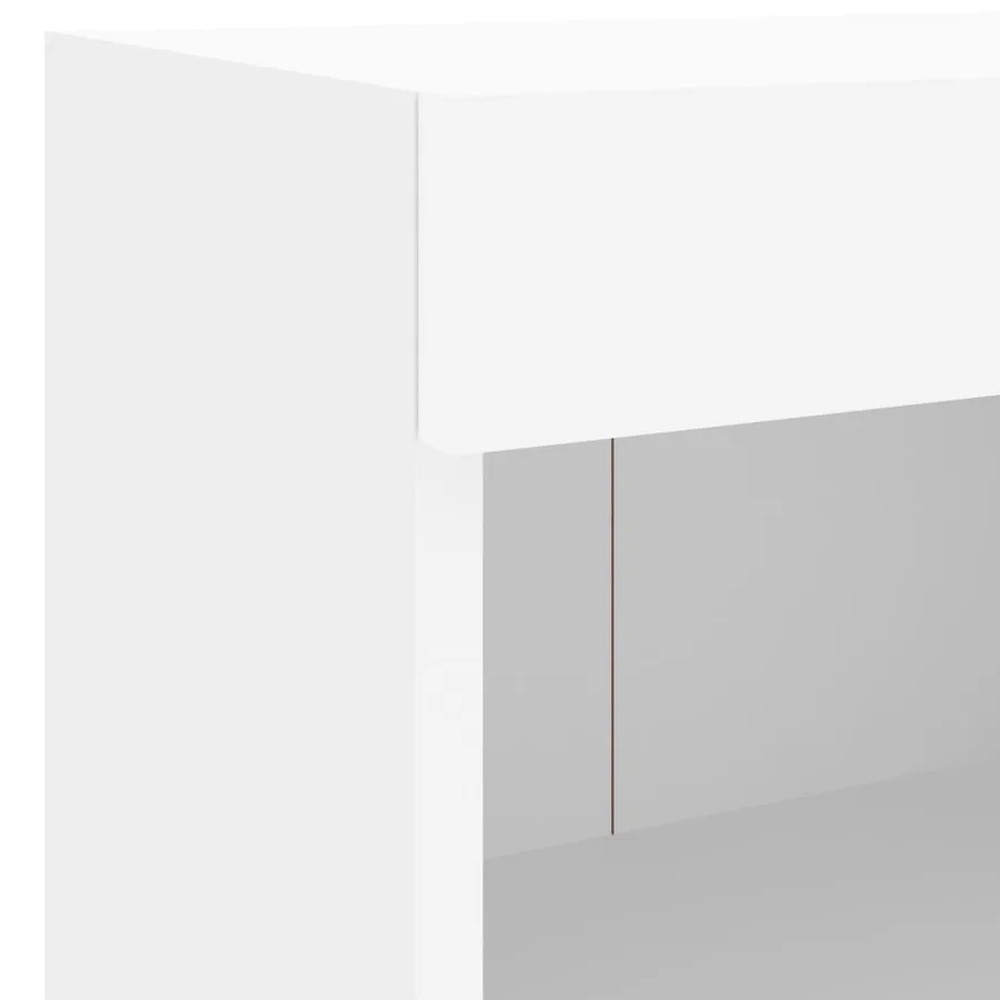 Unités murales TV avec LED 5 pcs blanc bois d'ingénierie - 10