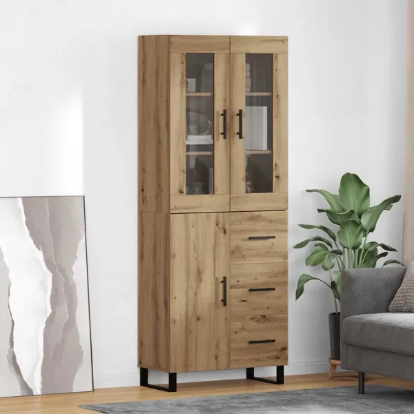 Haut Armoire 2 pcs Chêne artisanal 69,5 x 34 x 180 cm