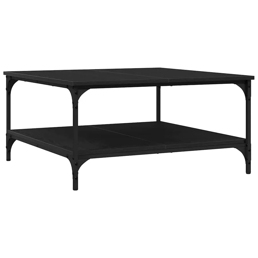 Table basse Chêne noir 80 x 80 x 40 cm Bois d'ingénierie - 2