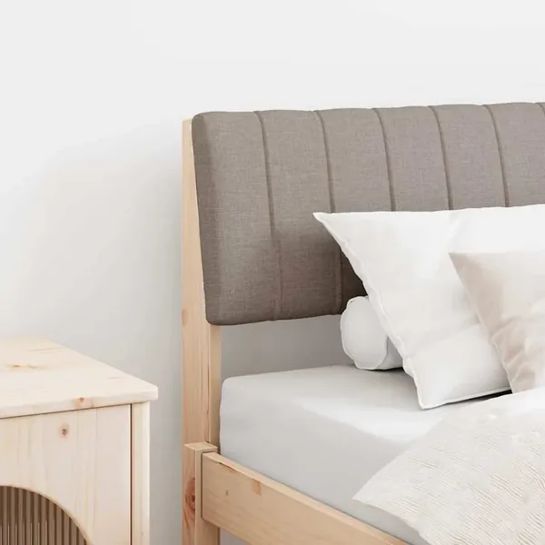 Tête de lit capitonnée Taupe 80 cm Pin massif