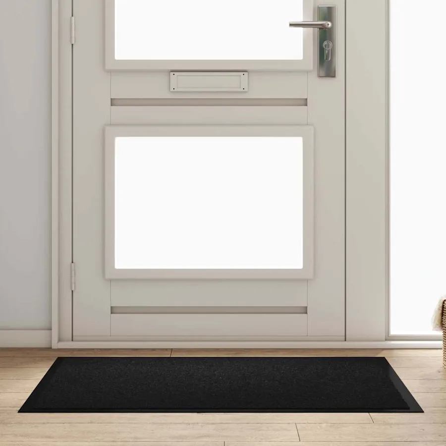 Tapis de porte Noir 60 x 40 x 1.2 cm Tissu en teddy
