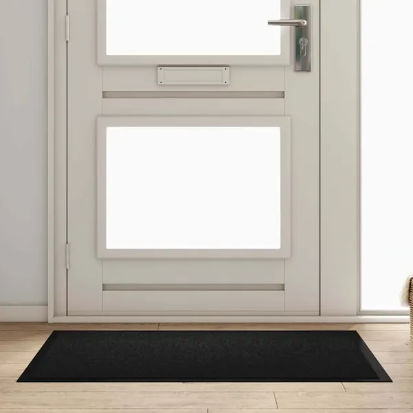 Tapis de porte Noir 60 x 40 x 1.2 cm Tissu en teddy