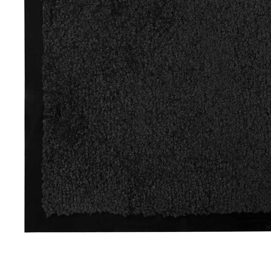 Tapis de porte Noir 60 x 40 x 1.2 cm Tissu en teddy - 4