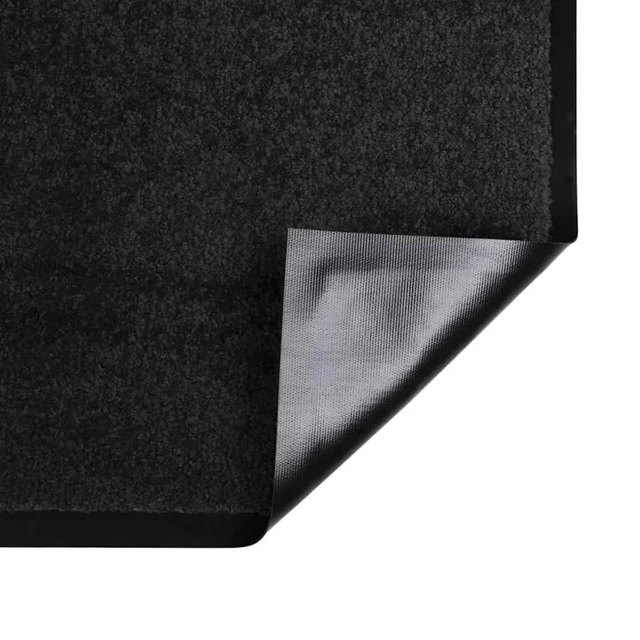 Tapis de porte Noir 60 x 40 x 1.2 cm Tissu en teddy - 5
