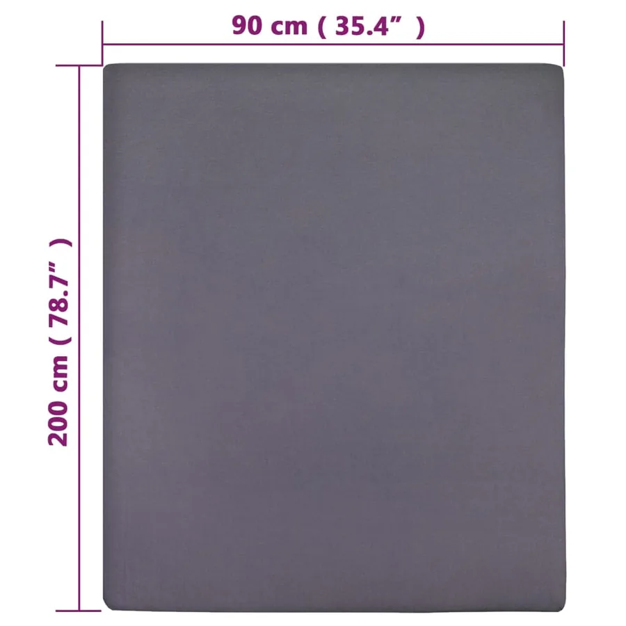 Drap-housse Jersey Anthracite 90x200 cm Coton - 5