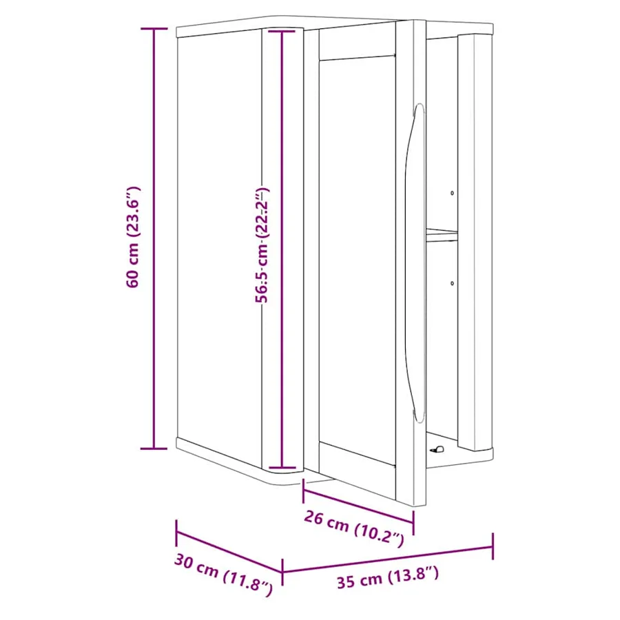 Armoire murale de salle de bain FLORO Blanc 35 x 30 x 60 cm - 11
