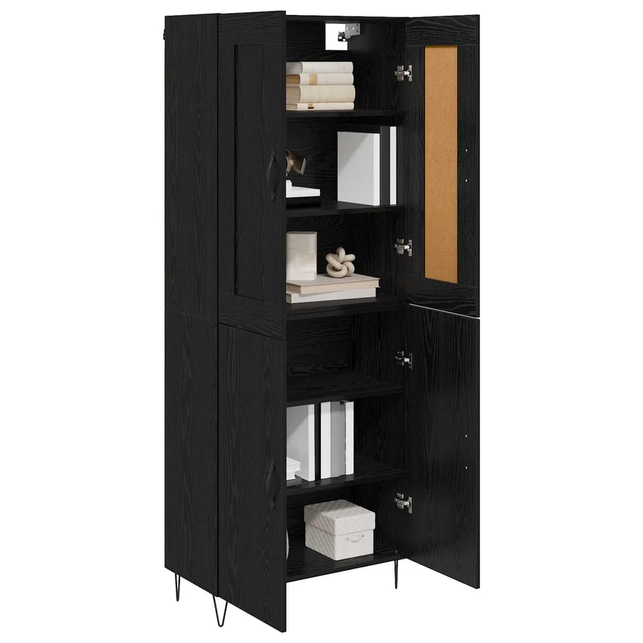 Haut Armoire Chêne noir 69,5 x 34 x 180 cm Bois d'ingénierie - 3