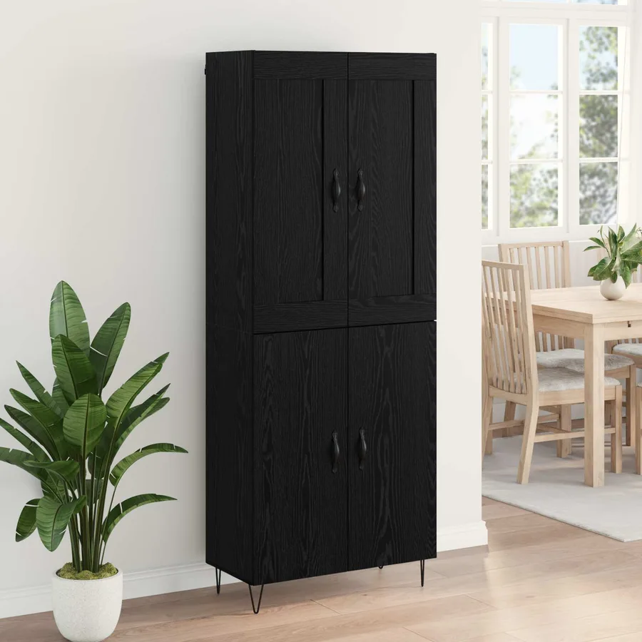 Haut Armoire Chêne noir 69,5 x 34 x 180 cm Bois d'ingénierie - 4